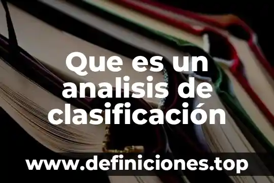 Que es visión en proyectos de inversión 7 Que es un analisis de clasificación