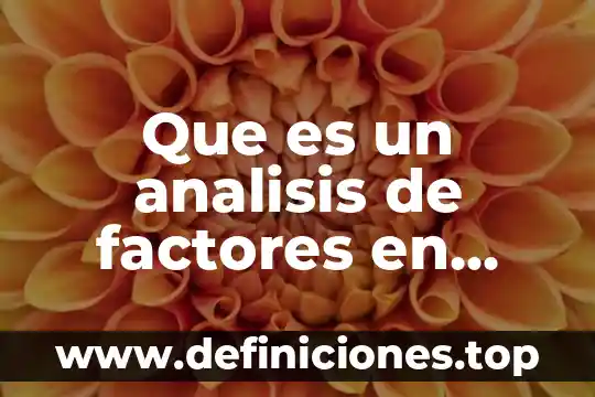 Que es un de factores sociales 8 Que es un analisis de factores en investigacion cualitativa