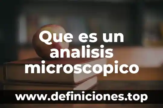 Que es un analisis microscopico