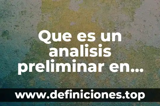 Que es un analisis preliminar en un texto