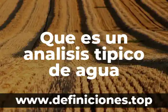 Que es un analisis tipico de agua