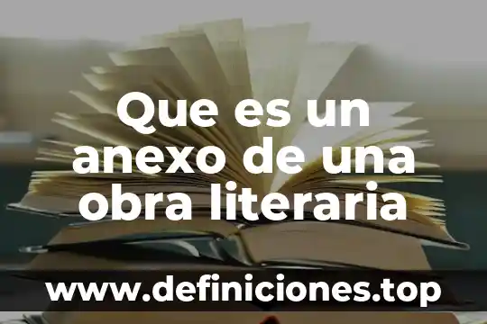 Que es un anexo y sus tipos 3 Que es un anexo de una obra literaria