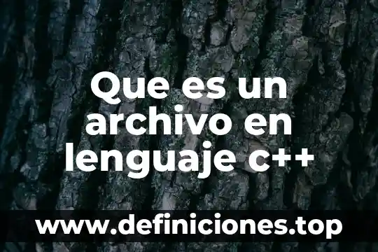 Que es un archivo en lenguaje c++