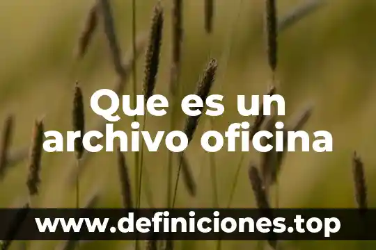 Que es un archivo tecnicas de oficina 4 Que es un archivo oficina