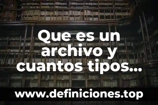 Que es un archivo y cuantos tipos existen