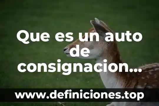 Que es un auto de consignacion en derecho
