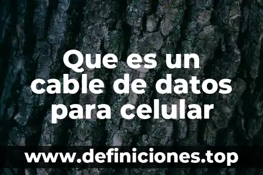Que es un cable de datos para celular