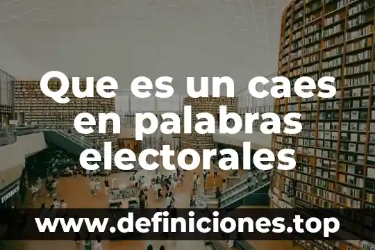 Que es un caes en palabras electorales