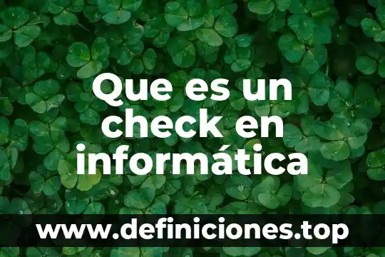 Qué es un resolución en informática 6 Que es un check en informática