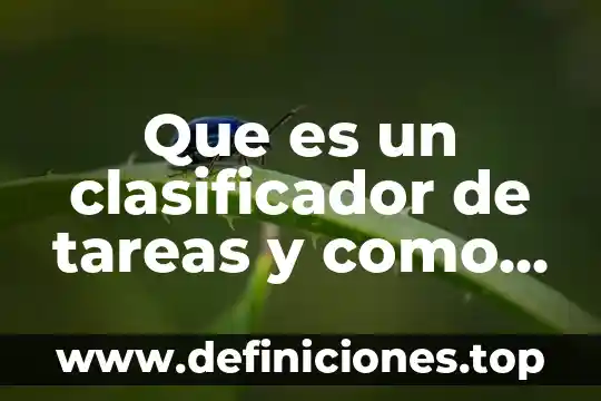 Que es un clasificador de tareas y como se hace