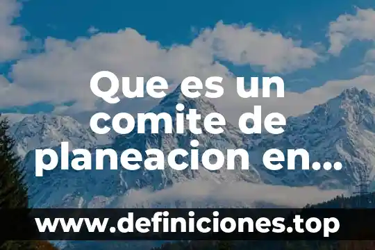 Que es un comite municipal de salud 8 Que es un comite de planeacion en economia