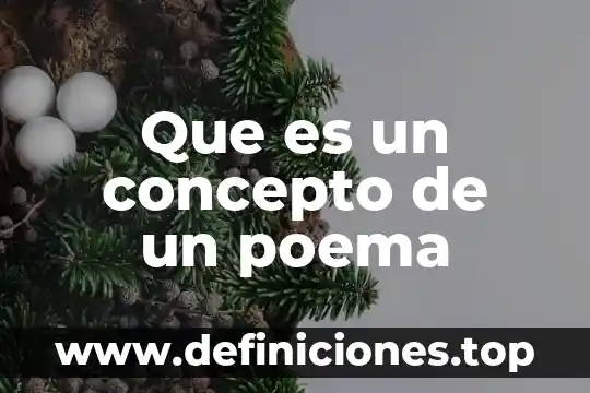 Que es un concepto de un poema