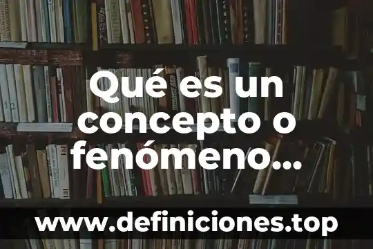 Qué es un concepto o fenómeno tratado