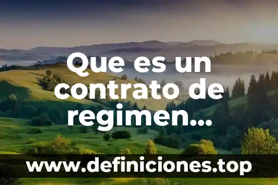 Que es un contrato de regimen general