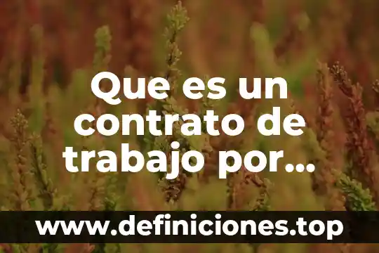 Que es tiempo de recuperacion economica 6 Que es un contrato de trabajo por tiempo indefinido