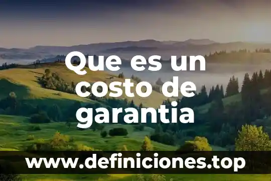 Que es un costo de garantia
