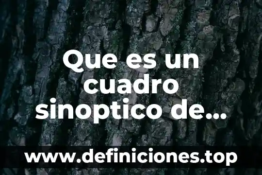 Que es un cuadro sinoptico de historia