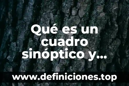 Qué es un cuadro sinóptico y ejemplo