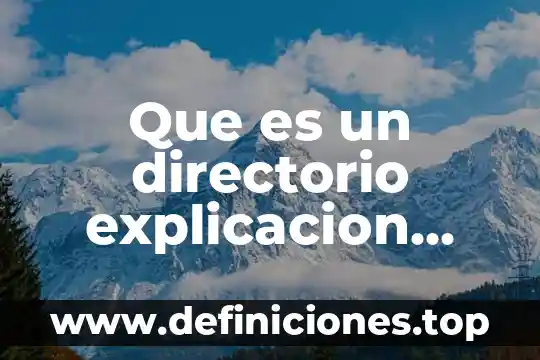 Que es un directorio explicacion para niños