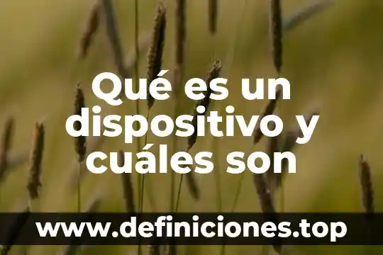 Qué es un dispositivo y cuáles son
