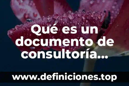 Que es documento cfi 8 Qué es un documento de consultoría agraria