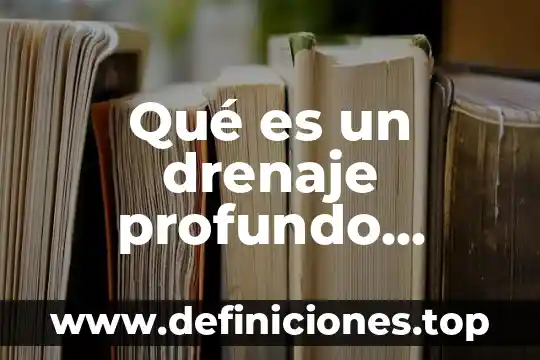 Que es lo mas profundo del mar 6 Qué es un drenaje profundo resumido