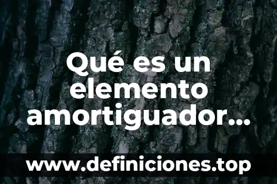 Que es un elemento químico excoba 3 Qué es un elemento amortiguador según la dinámica