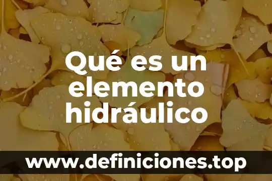 Qué es un elemento hidráulico