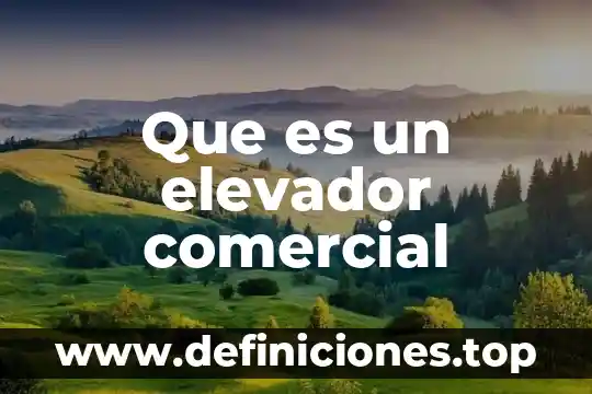 Qué es la foto comercial 6 Que es un elevador comercial