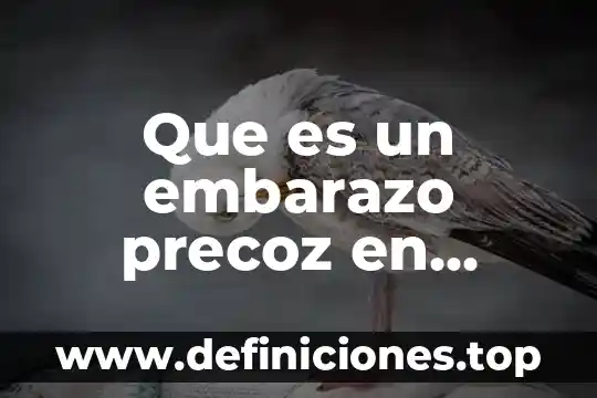Que es un embarazo precoz en mexico