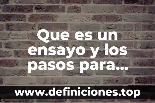 Que es derecho par un ensayo 3 Que es un ensayo y los pasos para elaborarlo