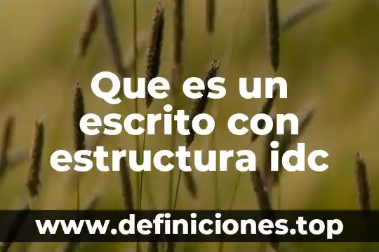 Que es un escrito con estructura idc