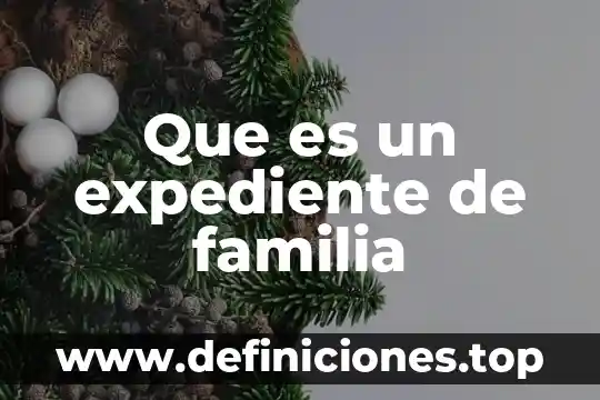 Que es una familia y un periodo quimico 6 Que es un expediente de familia