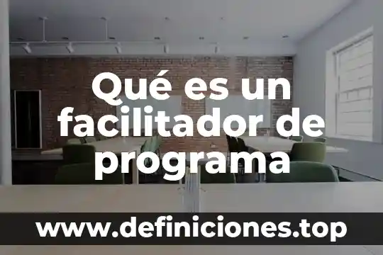 Qué es un facilitador de programa