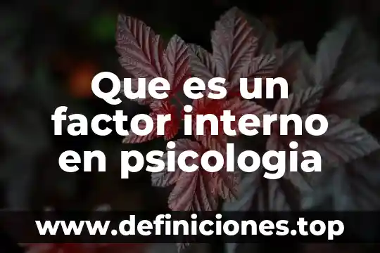 Que es la psicologia interpretativa 8 Que es un factor interno en psicologia