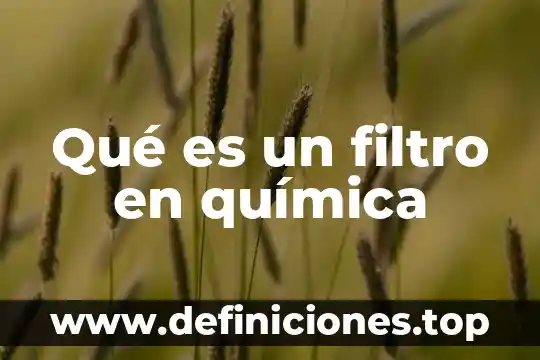 Qué es un filtro en química