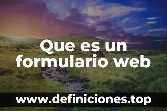 Que es un formulario web