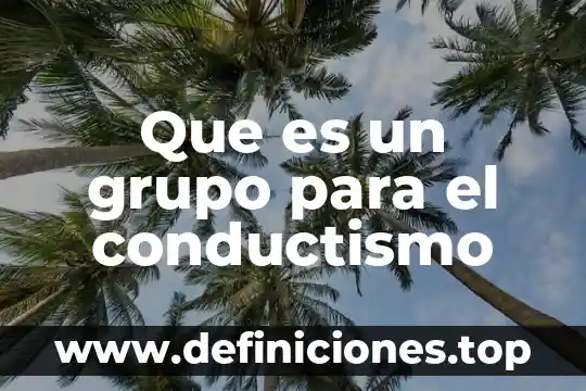 Que es el conductismo teoria del aprendizaje 6 Que es un grupo para el conductismo