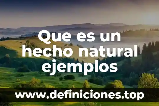 Que trae aloe y que es natural 3 Que es un hecho natural ejemplos