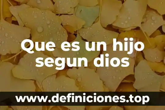 Amalo añoralo que es un regalo de dios 6 Que es un hijo segun dios