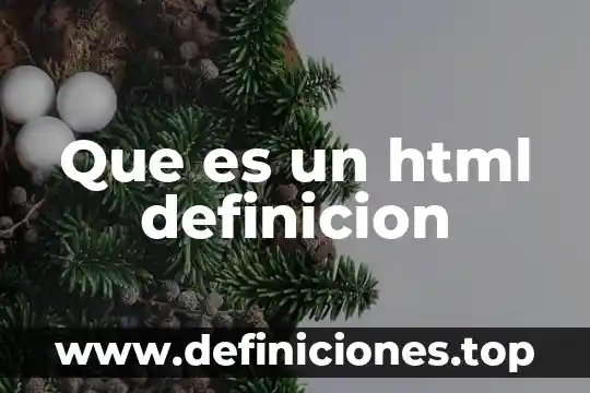 Que es un html definicion