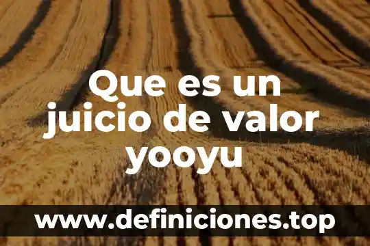 Que es un juicio de valor yooyu