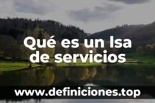 Algoritmología que es 4 Qué es un lsa de servicios
