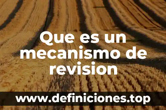 Que es el mecanismo del cambio 3 Que es un mecanismo de revision