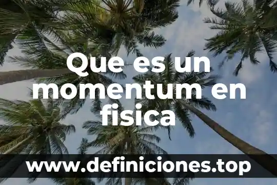 Que es un momentum en fisica
