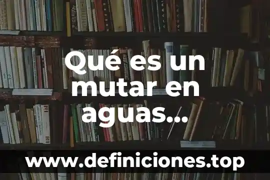 Qué es un mutar en aguas residuales