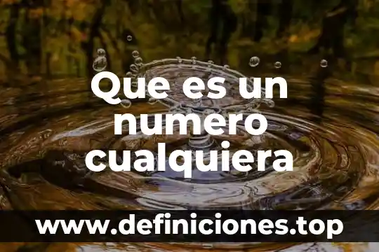 Que es un numero cualquiera