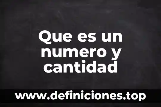 Que es cantidad electrica 4 Que es un numero y cantidad