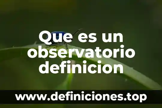 Que es un observatorio definicion