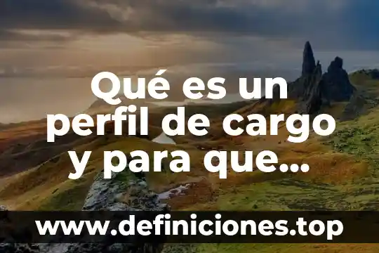 Qué es un perfil de cargo y para que sirve